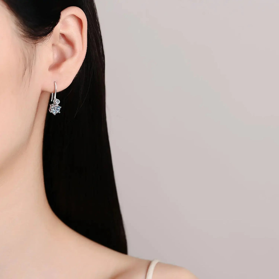 Lovcia 2 Carat Moissanite 925 Sterling Silver Earrings-Earrings-Silver-One Size-Silver