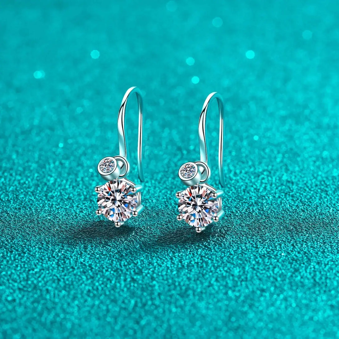 Lovcia 2 Carat Moissanite 925 Sterling Silver Earrings-Earrings-Silver-One Size-Silver