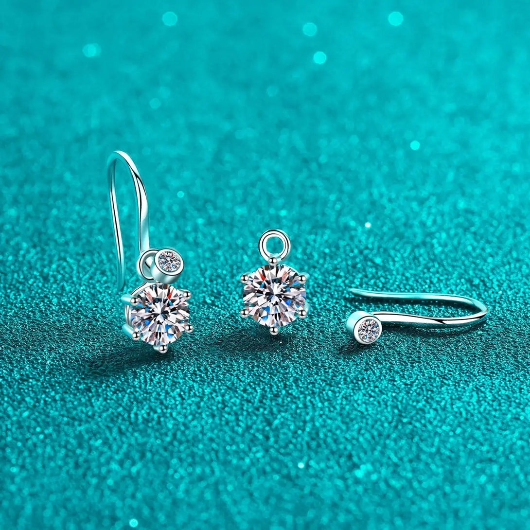 Lovcia 2 Carat Moissanite 925 Sterling Silver Earrings-Earrings-Silver-One Size-Silver