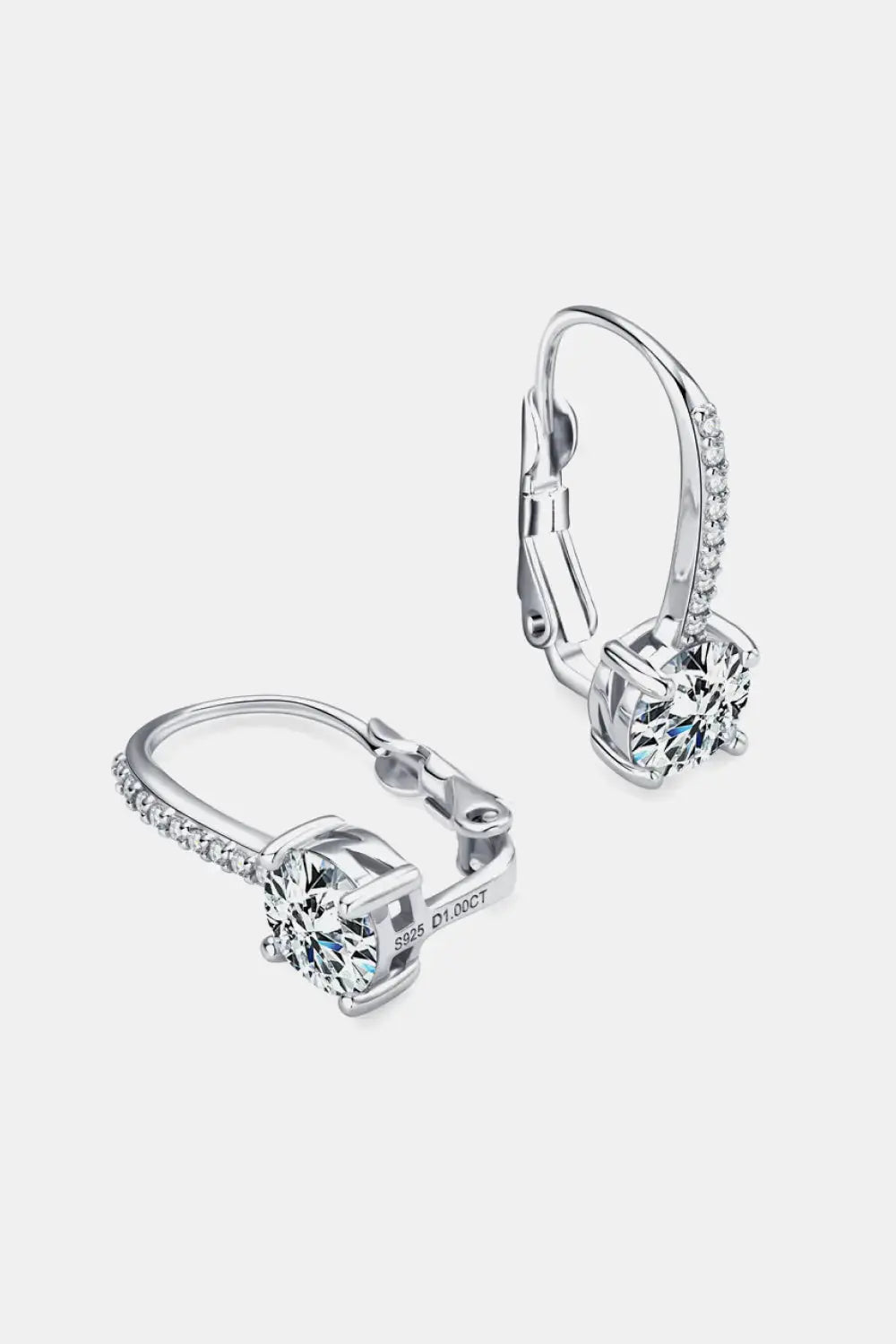 Lovcia 2 Carat Moissanite 925 Sterling Silver Earrings-Earrings-Silver-One Size-Silver