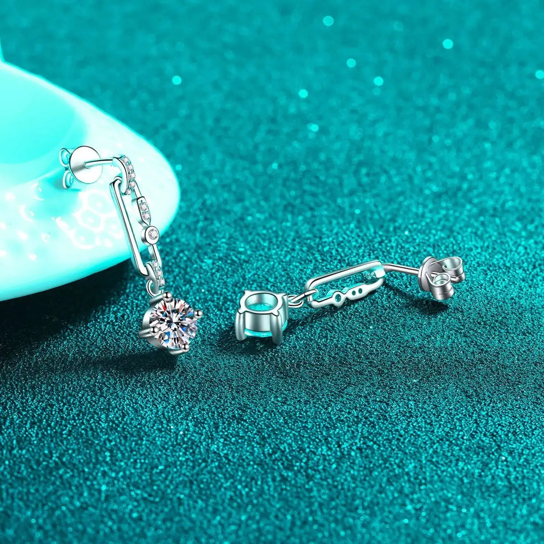 Lovcia 2 Carat Moissanite 925 Sterling Silver Earrings-Earrings-Silver-One Size-Silver