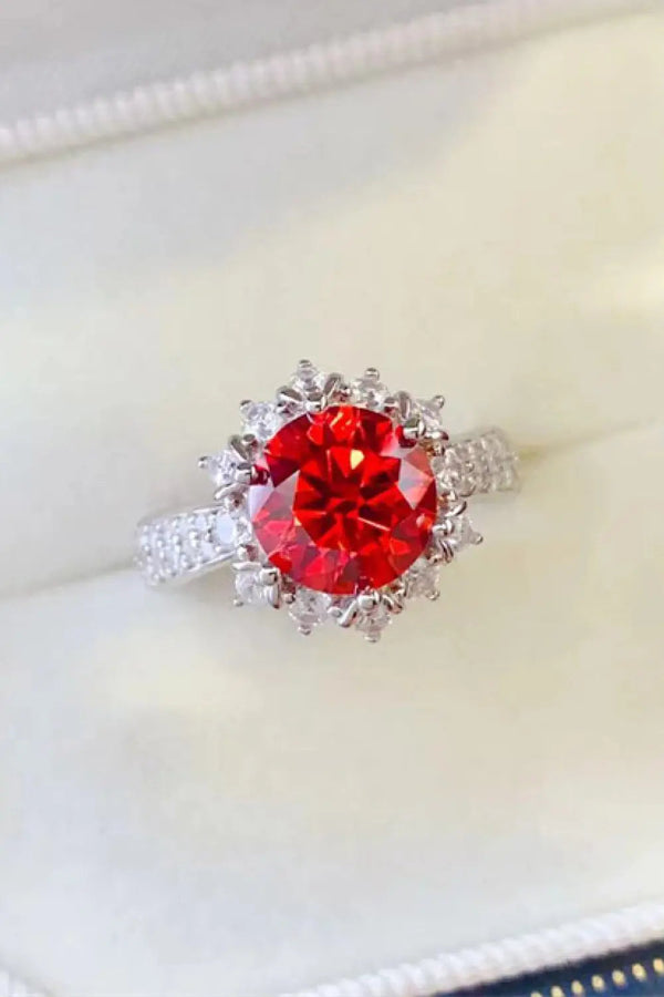 Lovcia 2 Carat Moissanite 925 Sterling Silver Halo Ring-Rings-Red-4.5-Red