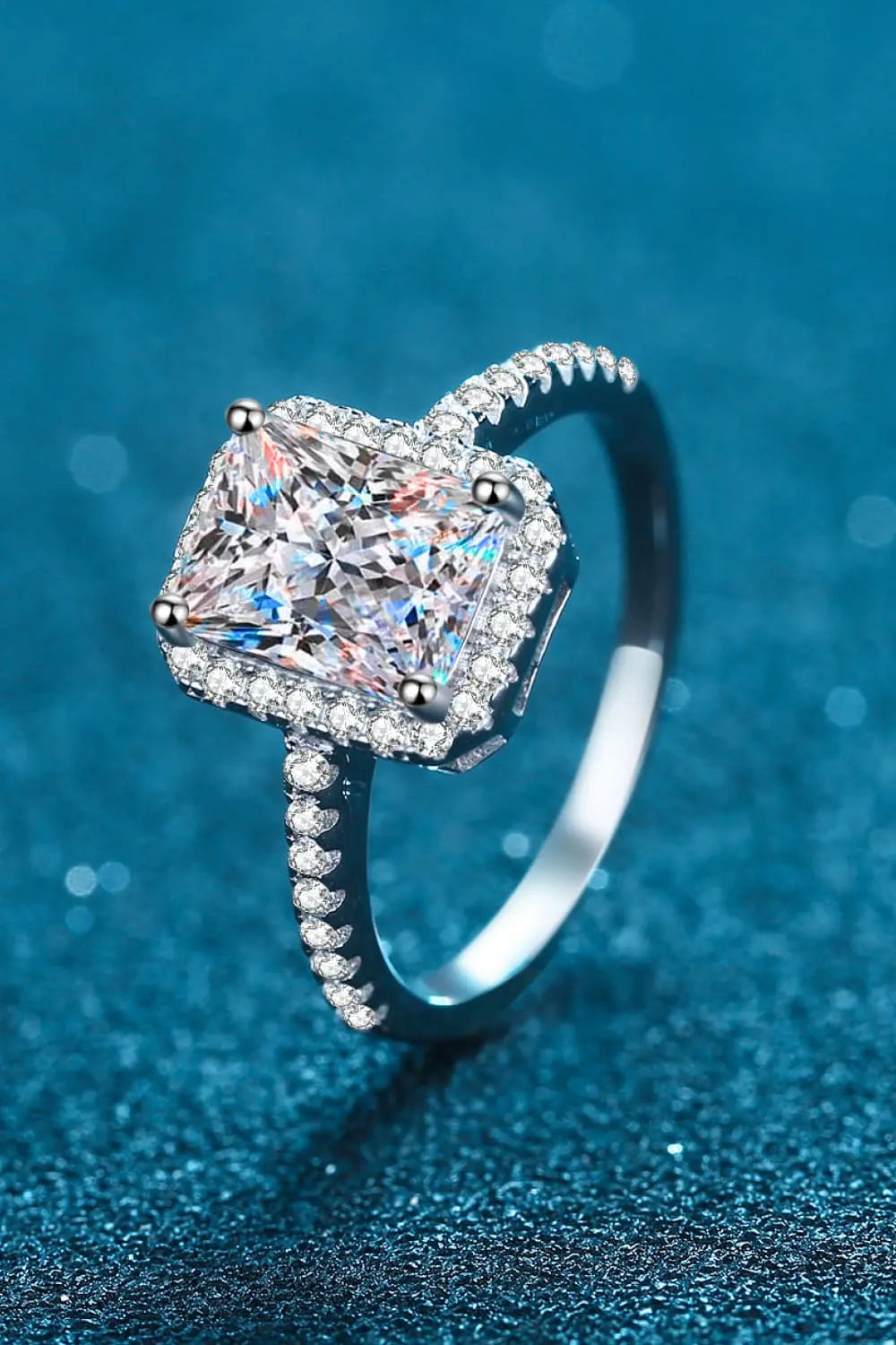 Lovcia 2 Carat Moissanite 925 Sterling Silver Halo Ring-Rings-Silver-4-Silver