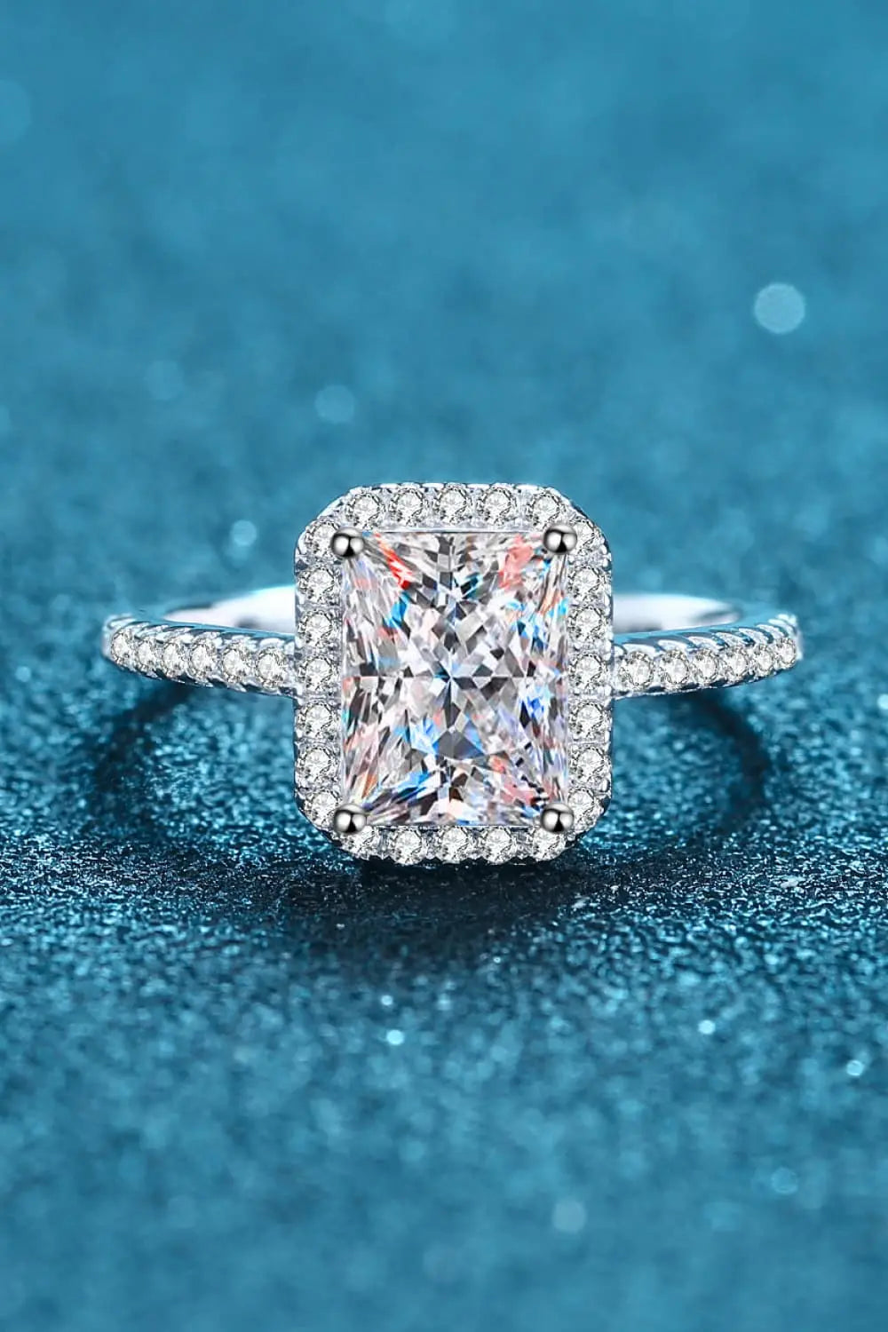 Lovcia 2 Carat Moissanite 925 Sterling Silver Halo Ring-Rings-Silver-4-Silver