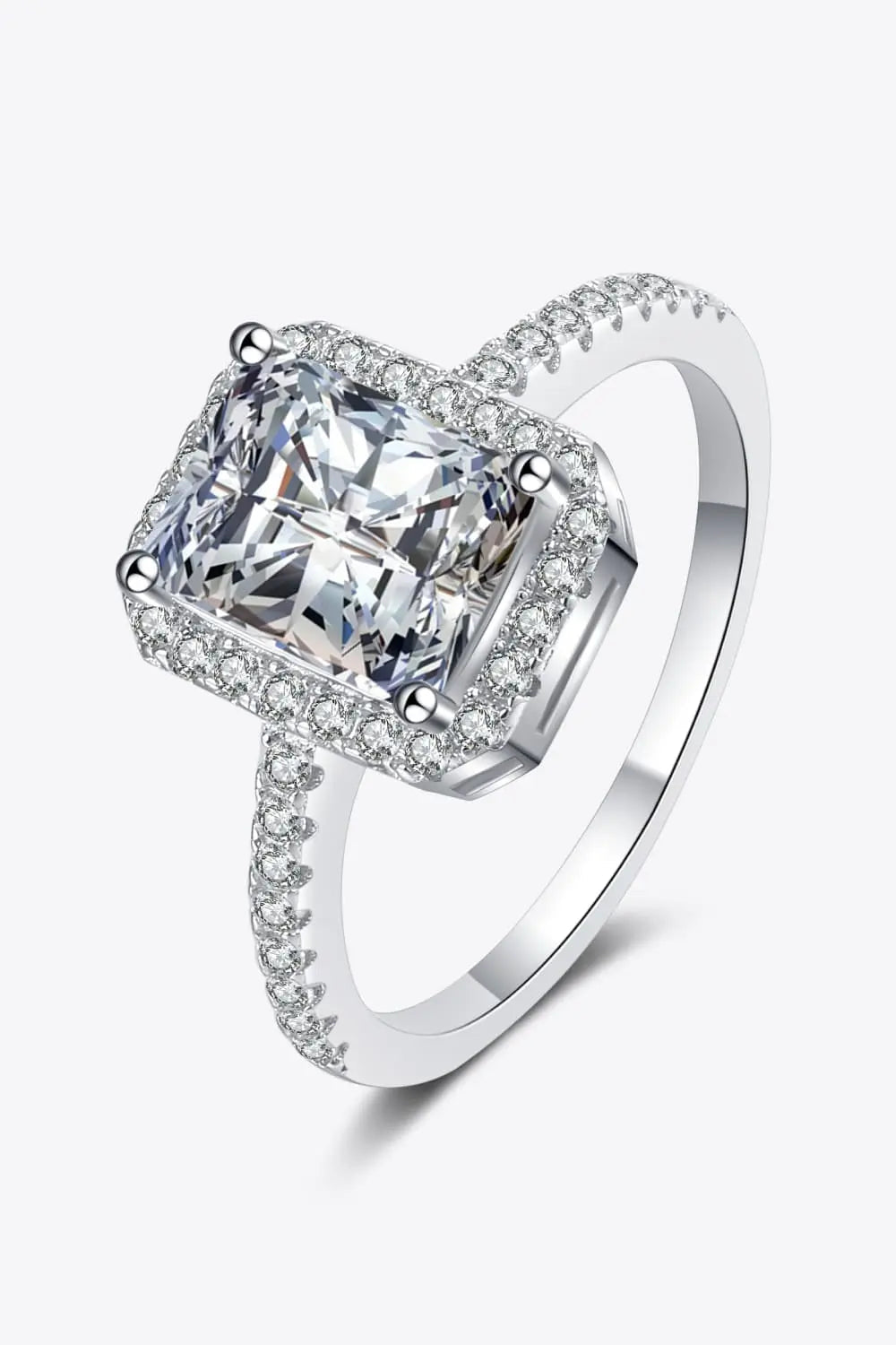 Lovcia 2 Carat Moissanite 925 Sterling Silver Halo Ring-Rings-Silver-4-Silver