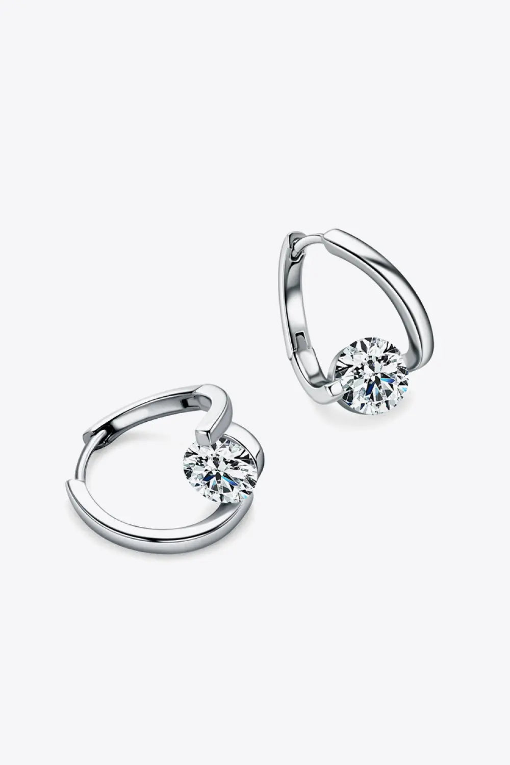 Lovcia 2 Carat Moissanite 925 Sterling Silver Heart Earrings-Earrings-Gold-One Size-Gold
