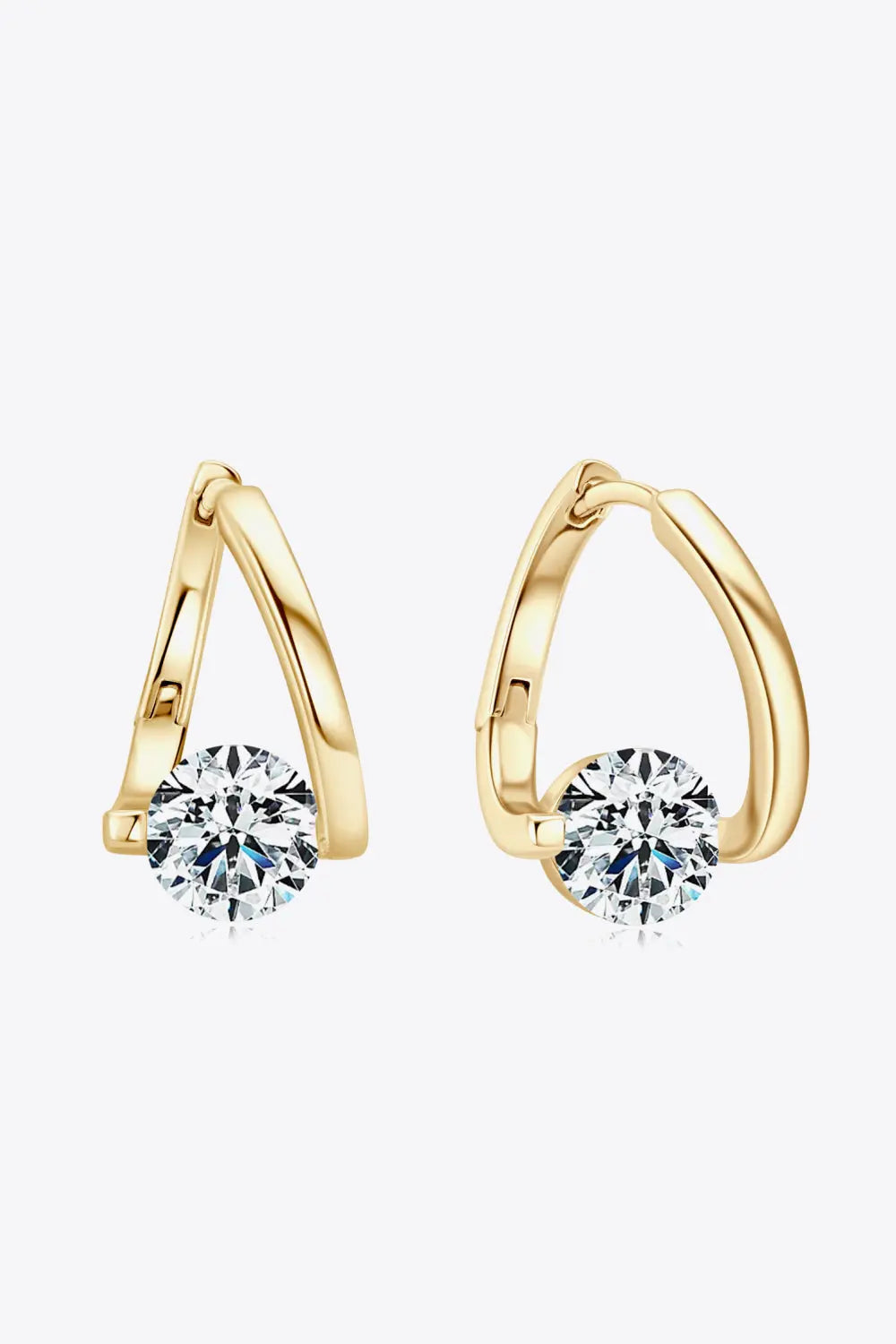 Lovcia 2 Carat Moissanite 925 Sterling Silver Heart Earrings-Earrings-Gold-One Size-Gold