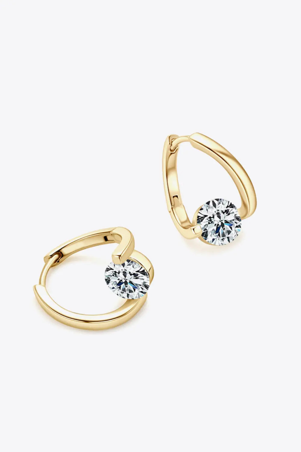 Lovcia 2 Carat Moissanite 925 Sterling Silver Heart Earrings-Earrings-Gold-One Size-Gold