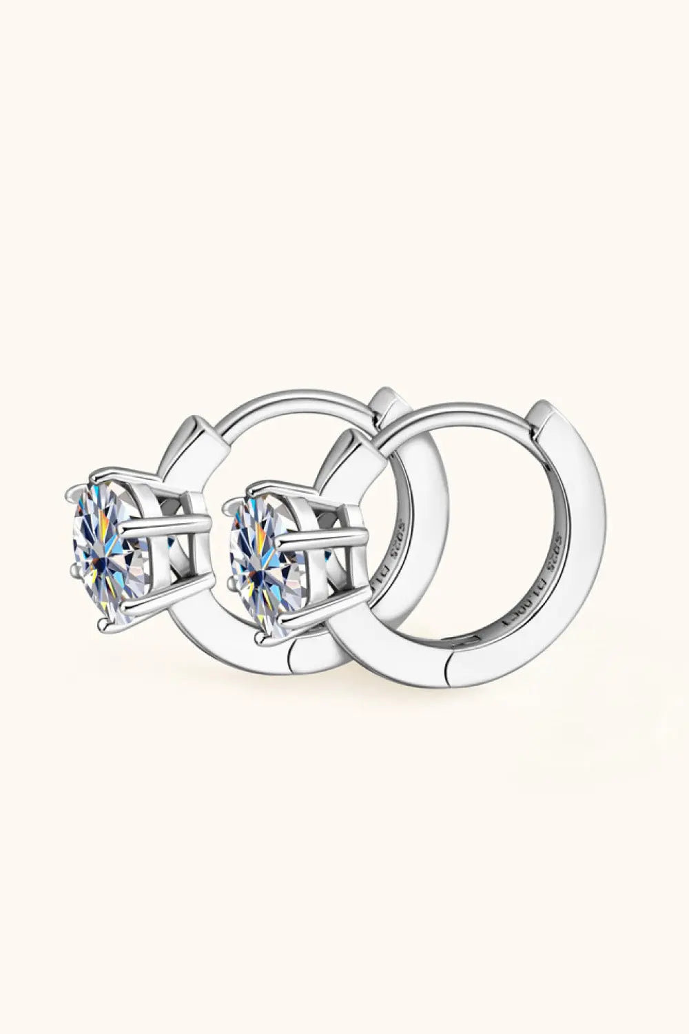 Lovcia 2 Carat Moissanite 925 Sterling Silver Huggie Earrings-Earrings-Gold-One Size-Gold