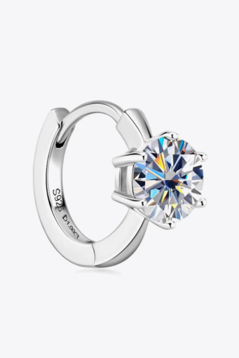 Lovcia 2 Carat Moissanite 925 Sterling Silver Huggie Earrings-Earrings-Gold-One Size-Gold