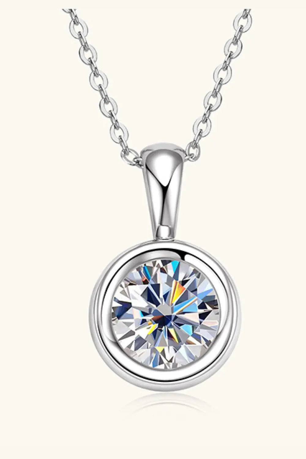Lovcia 2 Carat Moissanite 925 Sterling Silver Necklace-Necklaces-Gold-One Size-Gold