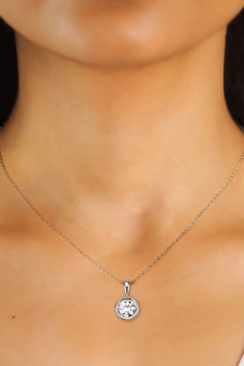 Lovcia 2 Carat Moissanite 925 Sterling Silver Necklace-Necklaces-Gold-One Size-Gold
