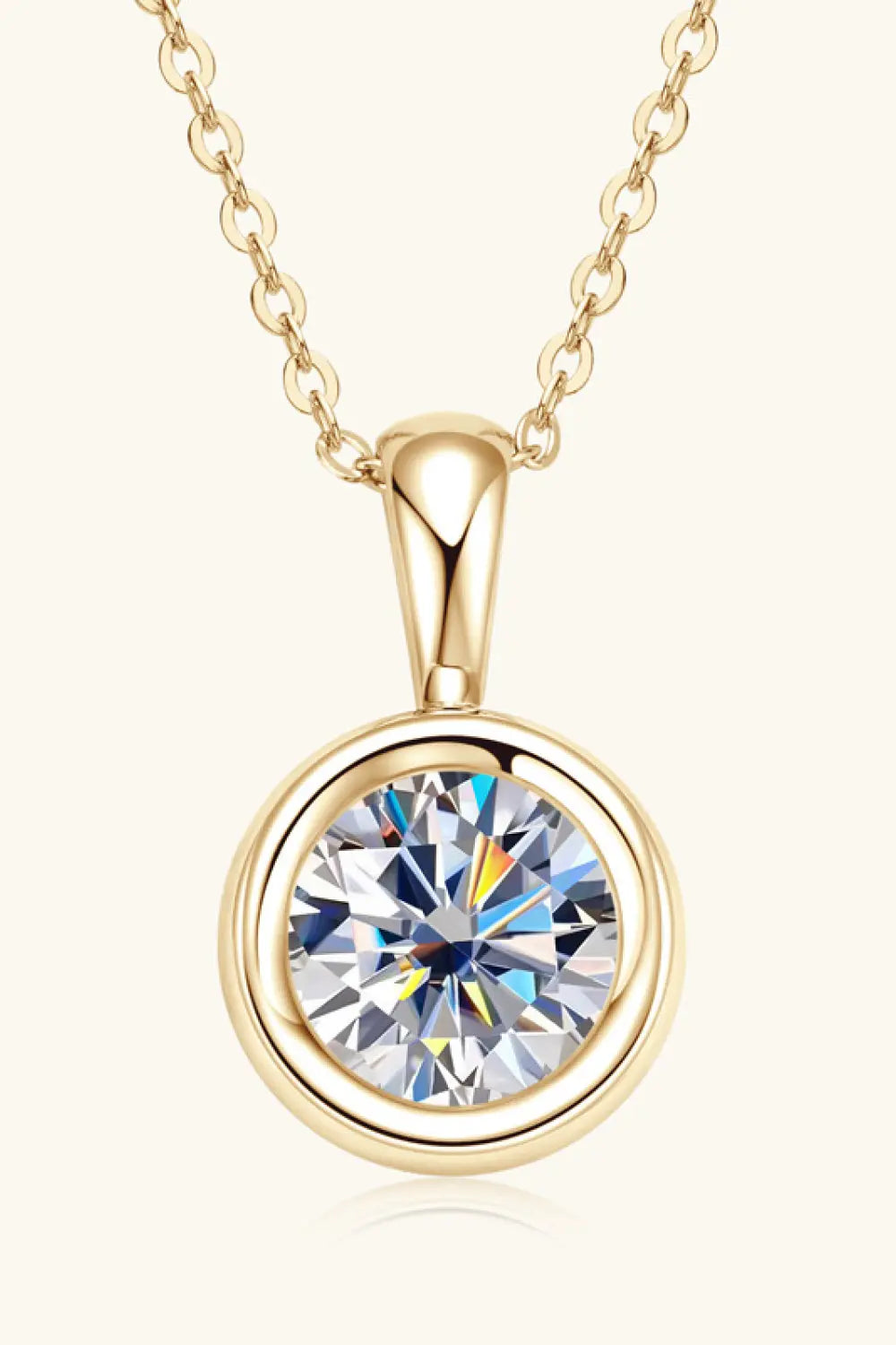Lovcia 2 Carat Moissanite 925 Sterling Silver Necklace-Necklaces-Gold-One Size-Gold