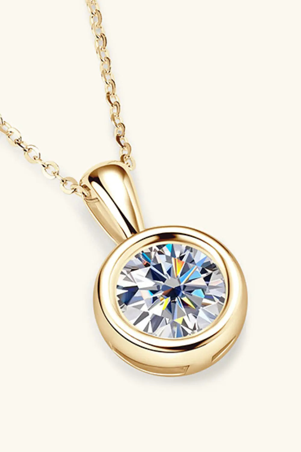 Lovcia 2 Carat Moissanite 925 Sterling Silver Necklace-Necklaces-Gold-One Size-Gold