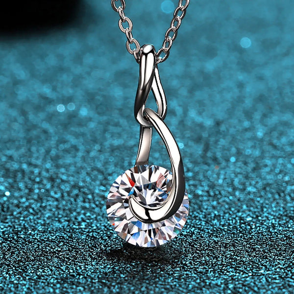 Lovcia 2 Carat Moissanite 925 Sterling Silver Necklace-Necklaces-Silver-One Size-Silver