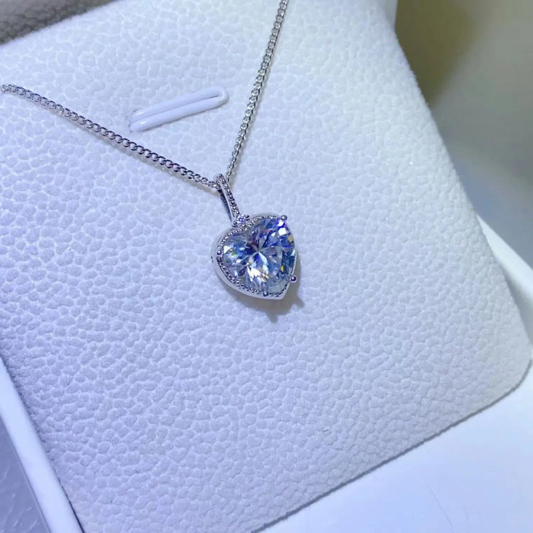 Lovcia 2 Carat Moissanite 925 Sterling Silver Necklace-Necklaces-Silver-One Size-Silver