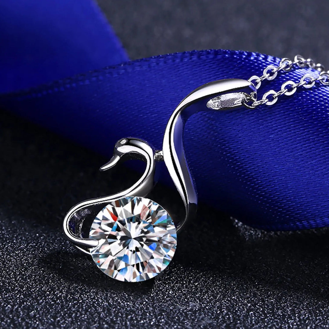 Lovcia 2 Carat Moissanite 925 Sterling Silver Necklace-Necklaces-Silver-One Size-Silver