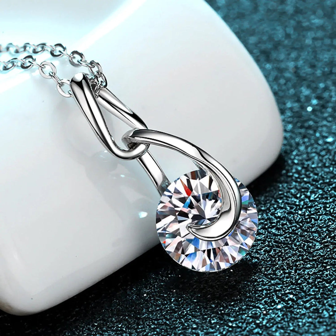 Lovcia 2 Carat Moissanite 925 Sterling Silver Necklace-Necklaces-Silver-One Size-Silver