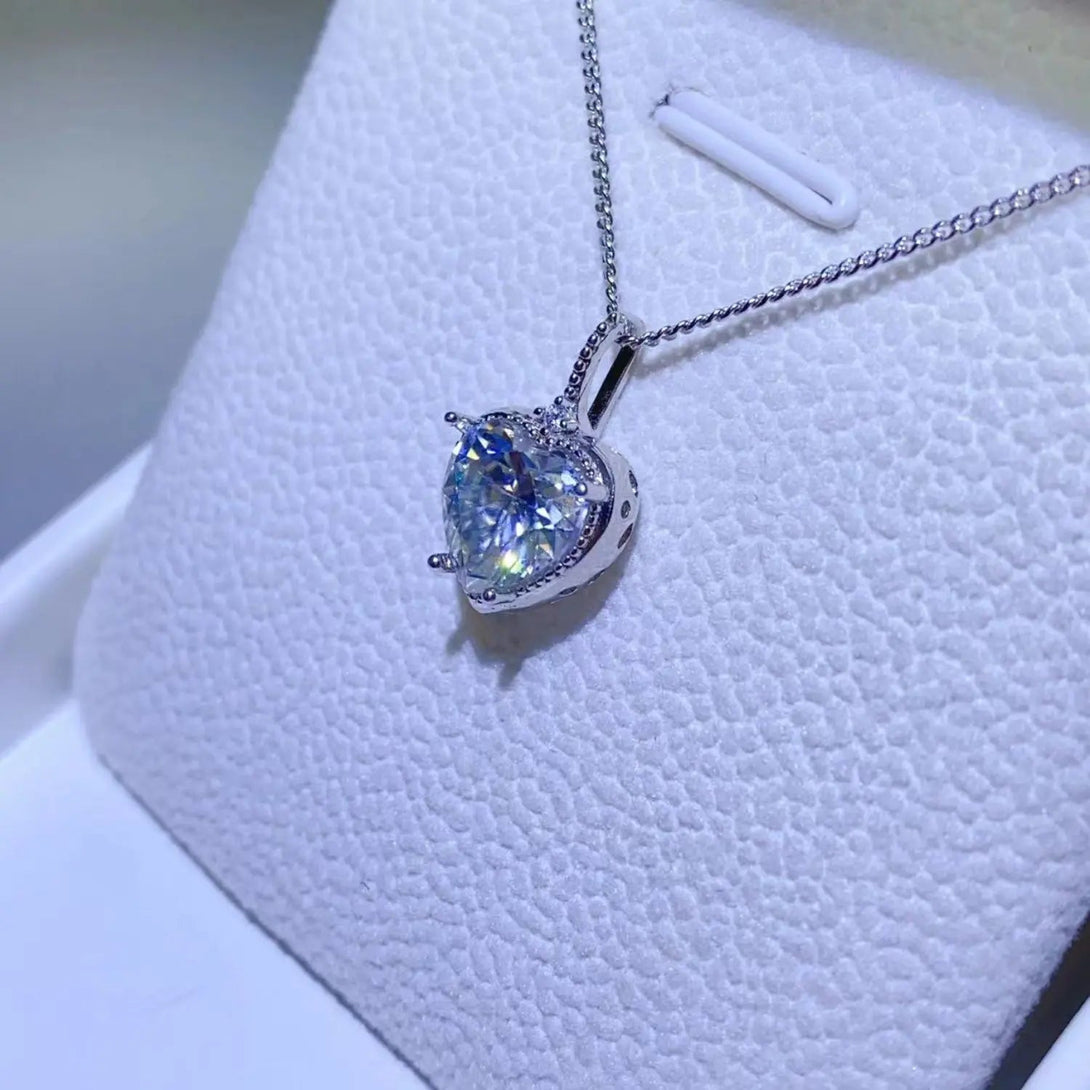 Lovcia 2 Carat Moissanite 925 Sterling Silver Necklace-Necklaces-Silver-One Size-Silver