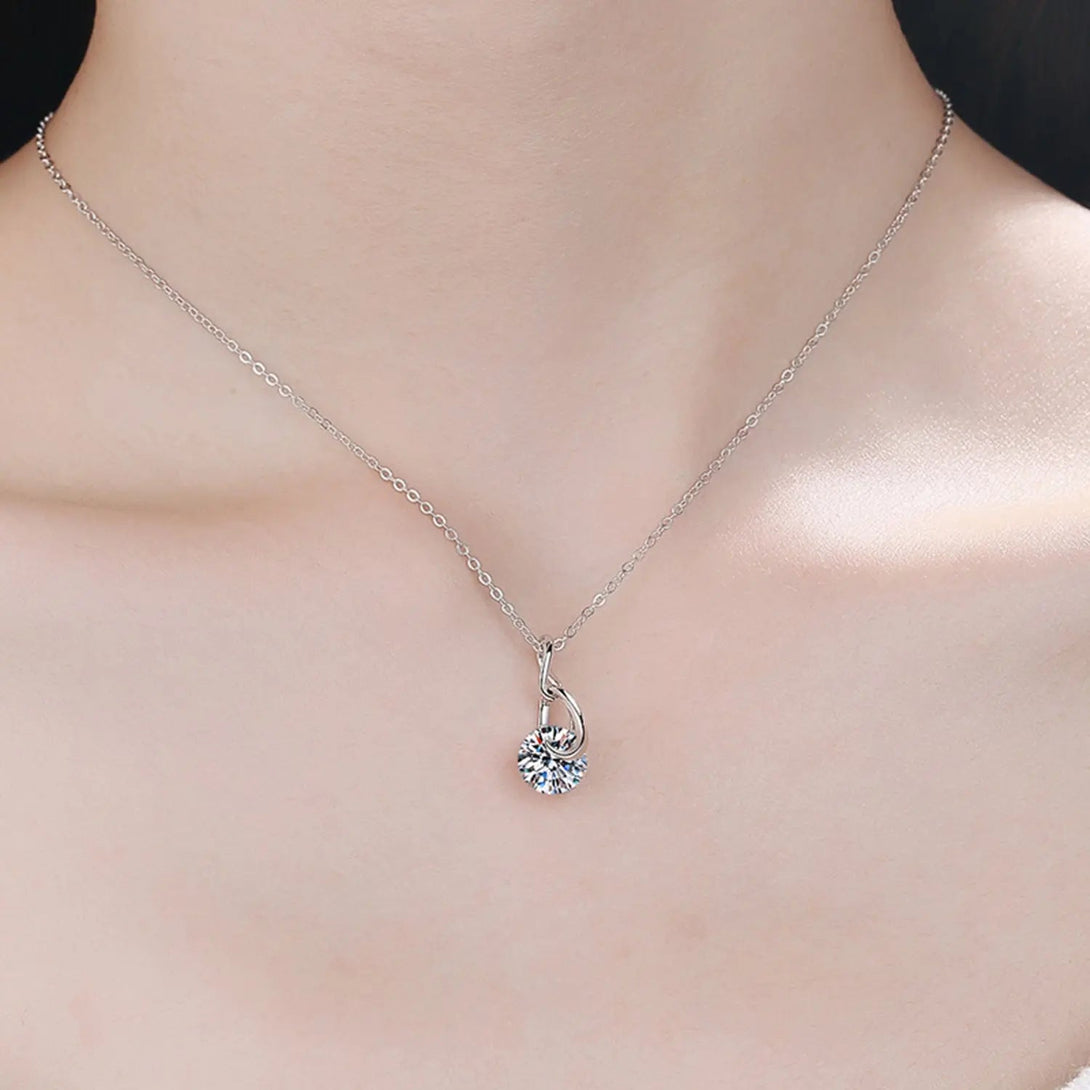 Lovcia 2 Carat Moissanite 925 Sterling Silver Necklace-Necklaces-Silver-One Size-Silver