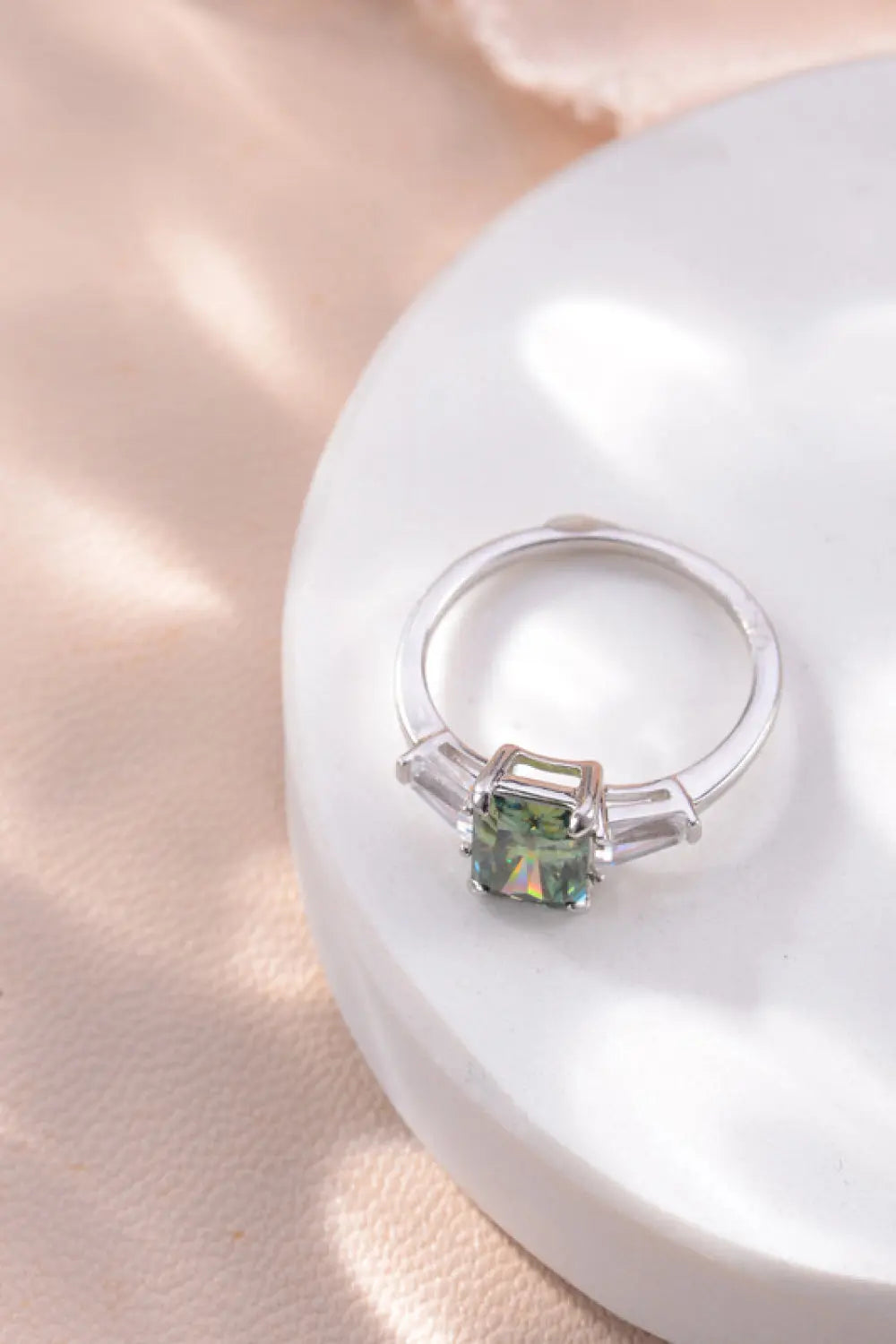 Lovcia 2 Carat Moissanite 925 Sterling Silver Ring-Rings-Mid Green-5-Mid Green