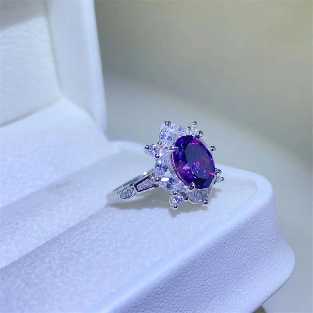 Lovcia 2 Carat Moissanite 925 Sterling Silver Ring-Rings-Plum-6-Plum