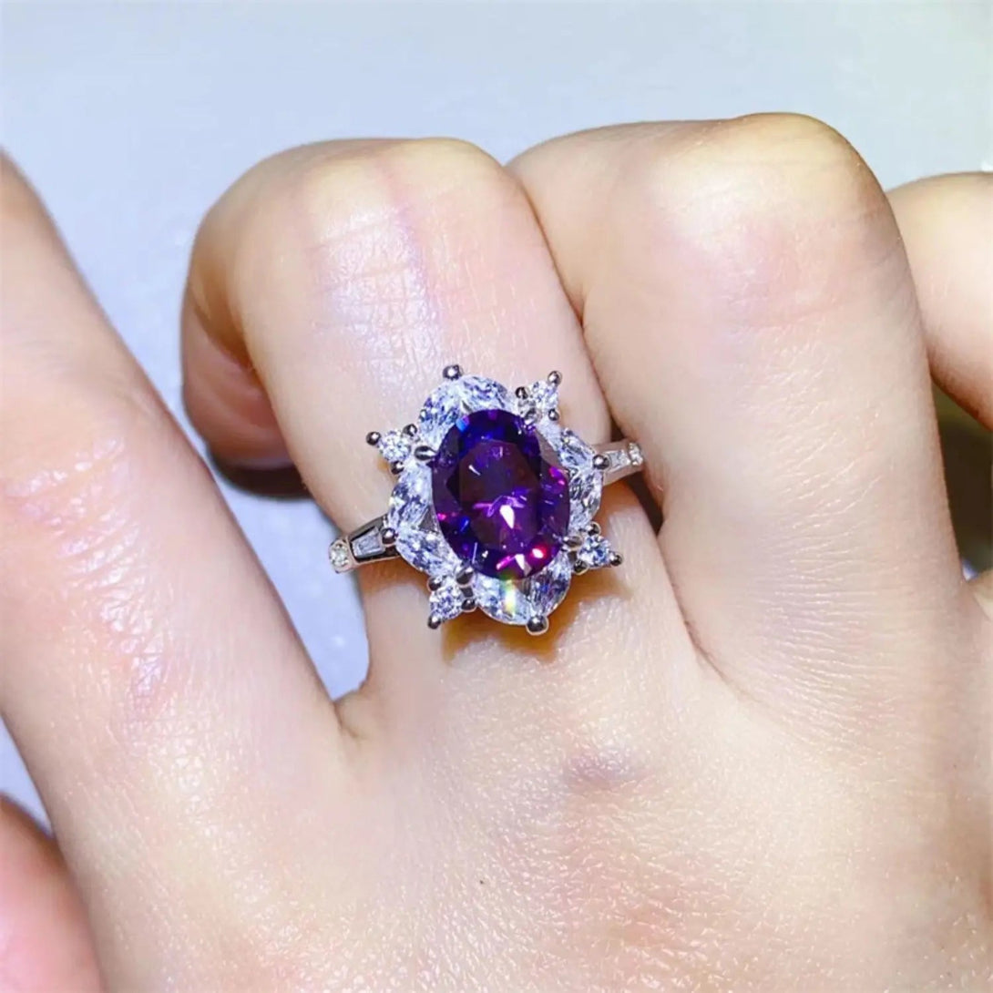 Lovcia 2 Carat Moissanite 925 Sterling Silver Ring-Rings-Plum-6-Plum
