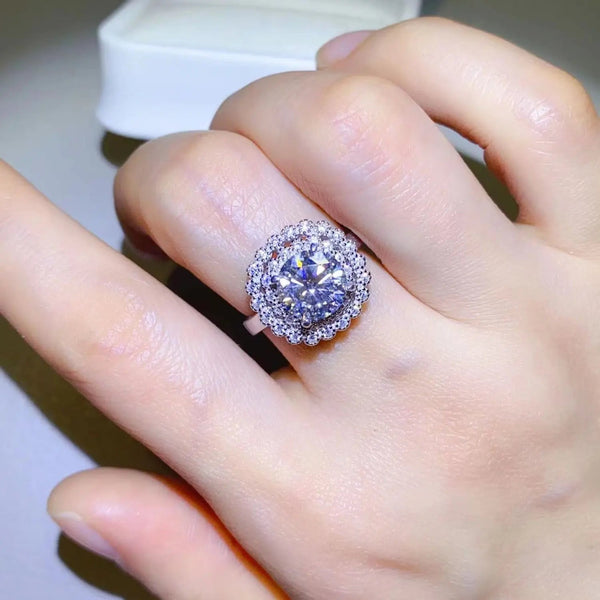 Lovcia 2 Carat Moissanite 925 Sterling Silver Ring-Rings-Silver-4.5-Silver