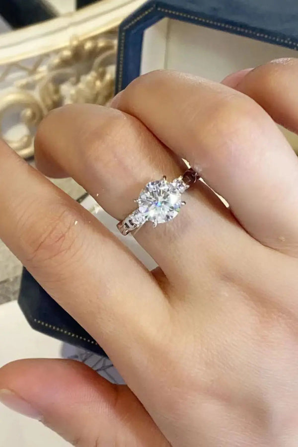 Lovcia 2 Carat Moissanite 925 Sterling Silver Ring-Rings-Silver-4.5-Silver