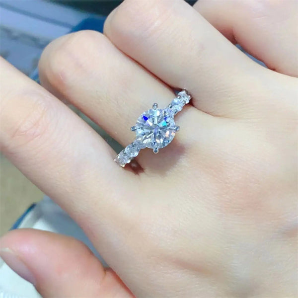 Lovcia 2 Carat Moissanite 925 Sterling Silver Ring-Rings-Silver-4.5-Silver