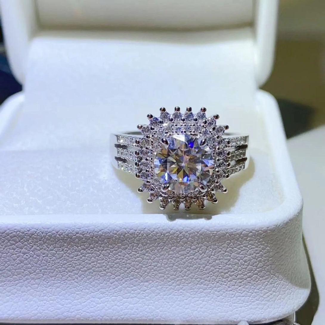 Lovcia 2 Carat Moissanite 925 Sterling Silver Ring-Rings-Silver-4.5-Silver