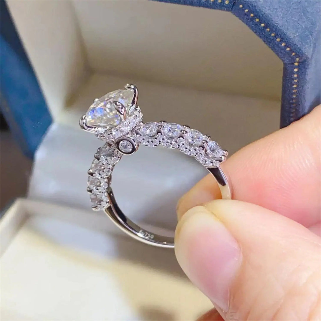 Lovcia 2 Carat Moissanite 925 Sterling Silver Ring-Rings-Silver-4.5-Silver