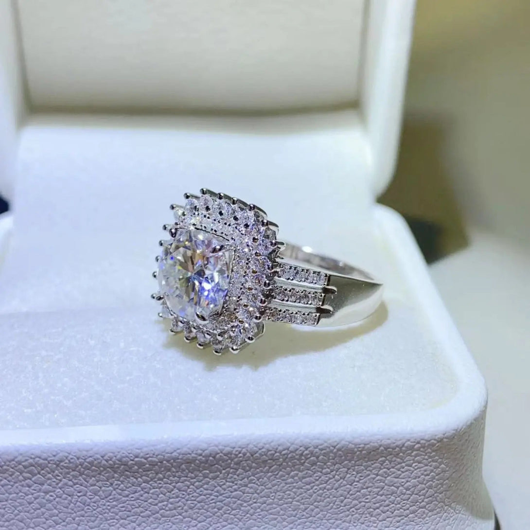 Lovcia 2 Carat Moissanite 925 Sterling Silver Ring-Rings-Silver-4.5-Silver