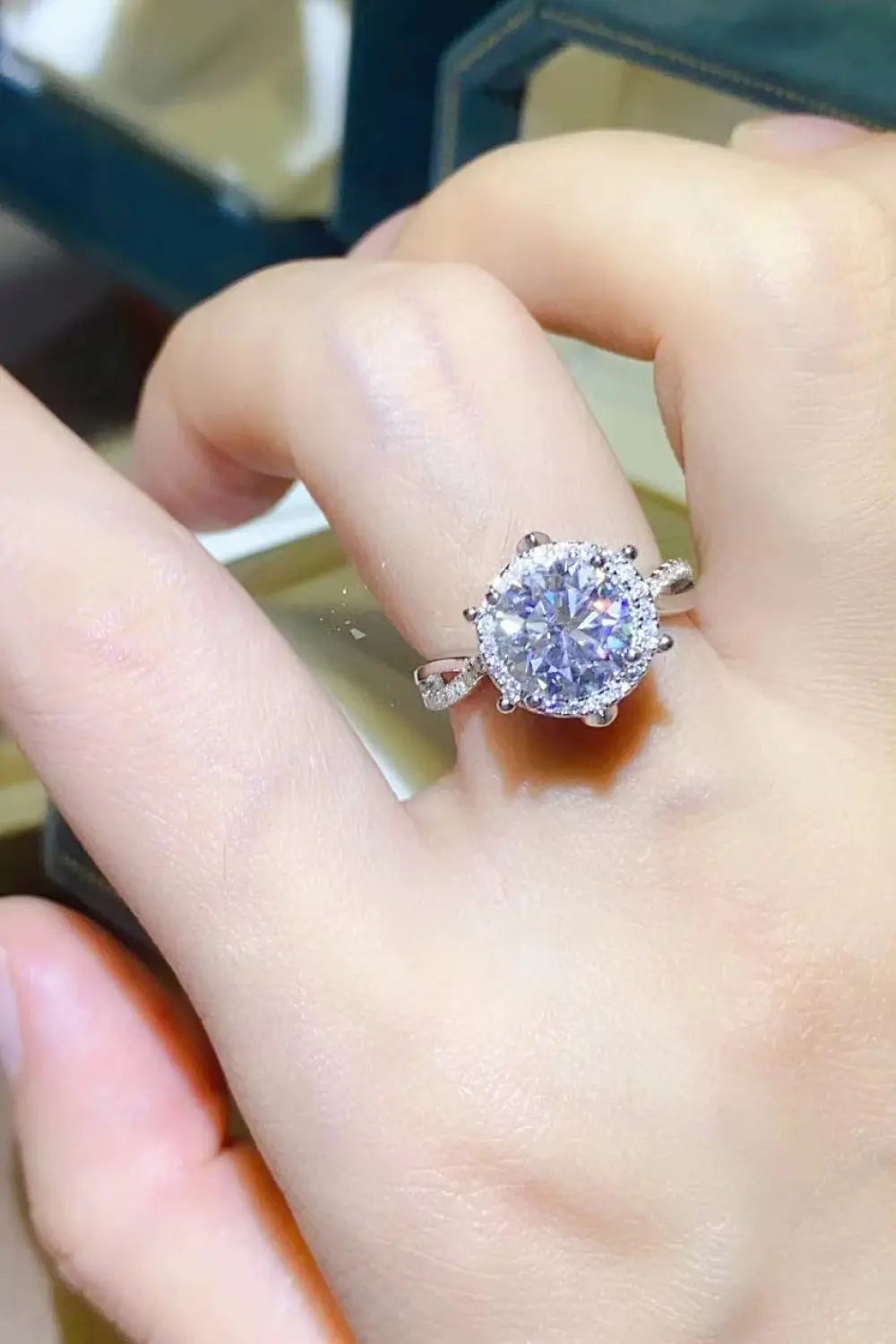 Lovcia 2 Carat Moissanite 925 Sterling Silver Ring-Rings-Silver-4.5-Silver