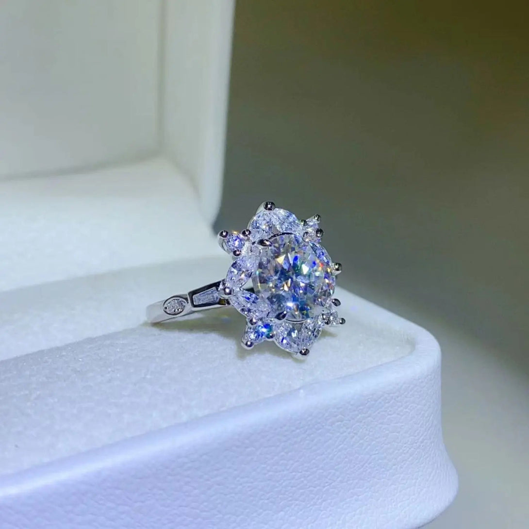 Lovcia 2 Carat Moissanite 925 Sterling Silver Ring-Rings-Silver-4.5-Silver