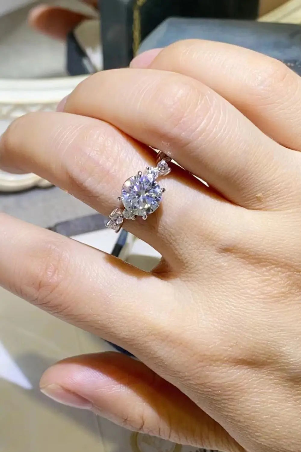 Lovcia 2 Carat Moissanite 925 Sterling Silver Ring-Rings-Silver-4.5-Silver