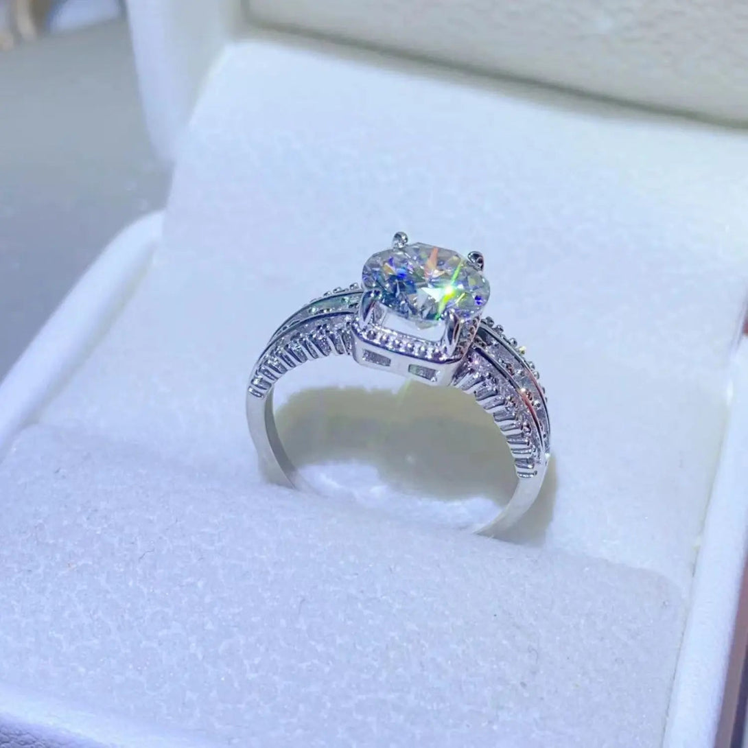 Lovcia 2 Carat Moissanite 925 Sterling Silver Ring-Rings-Silver-4.5-Silver