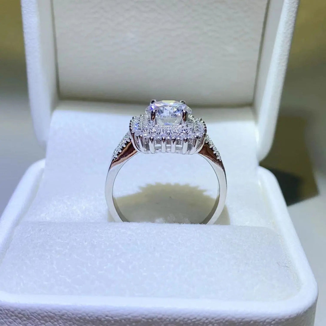 Lovcia 2 Carat Moissanite 925 Sterling Silver Ring-Rings-Silver-4.5-Silver