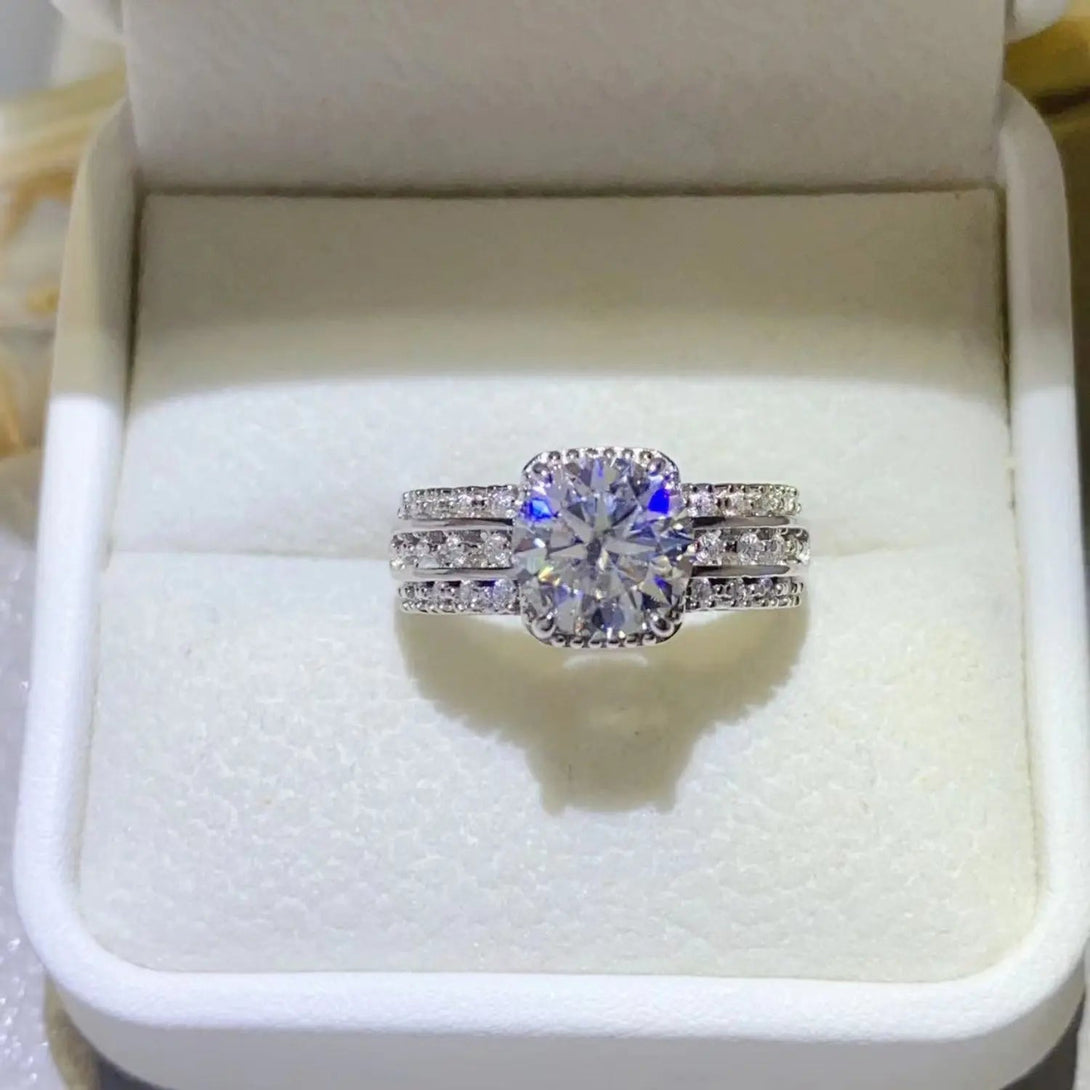 Lovcia 2 Carat Moissanite 925 Sterling Silver Ring-Rings-Silver-4.5-Silver