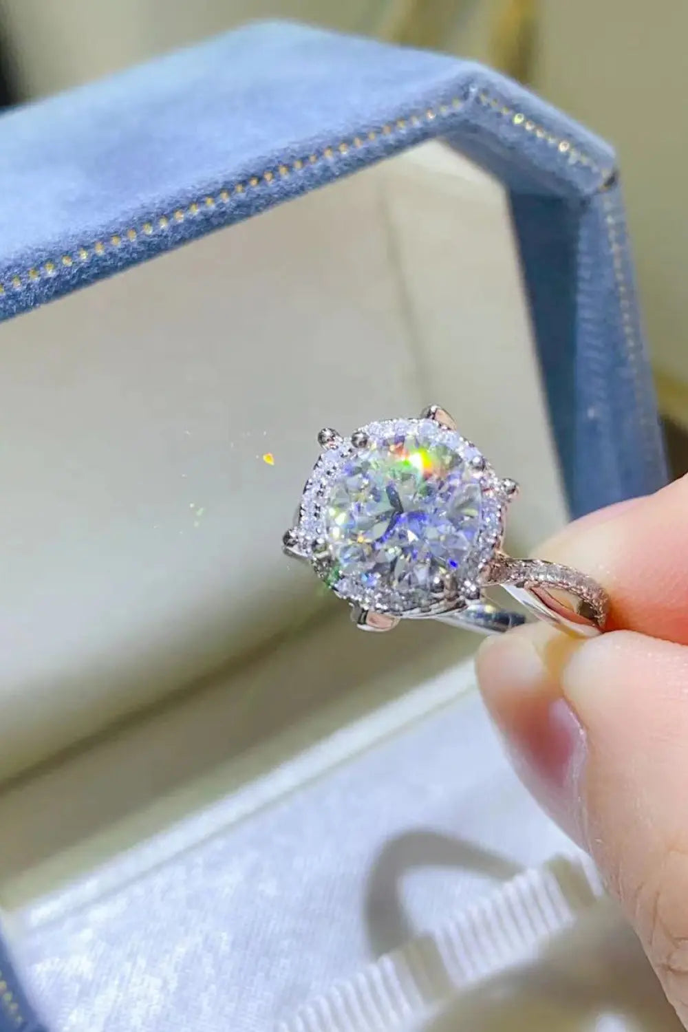Lovcia 2 Carat Moissanite 925 Sterling Silver Ring-Rings-Silver-4.5-Silver