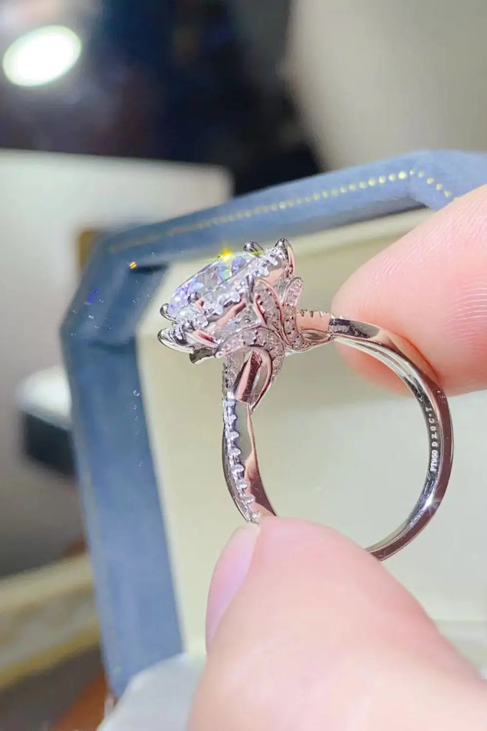 Lovcia 2 Carat Moissanite 925 Sterling Silver Ring-Rings-Silver-4.5-Silver