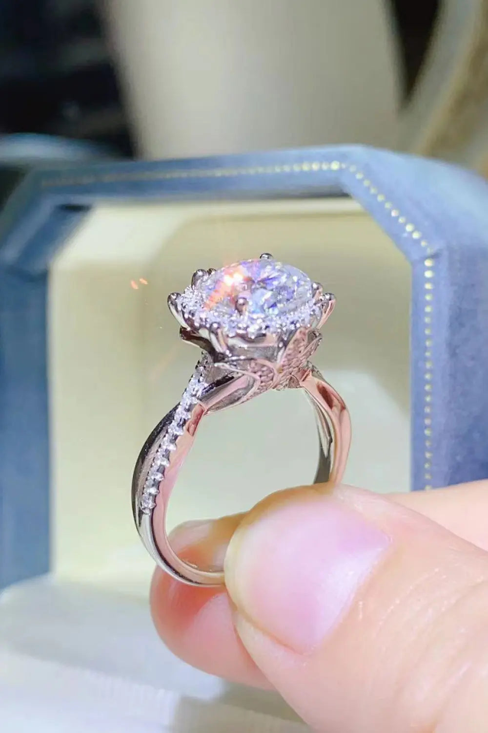 Lovcia 2 Carat Moissanite 925 Sterling Silver Ring-Rings-Silver-4.5-Silver