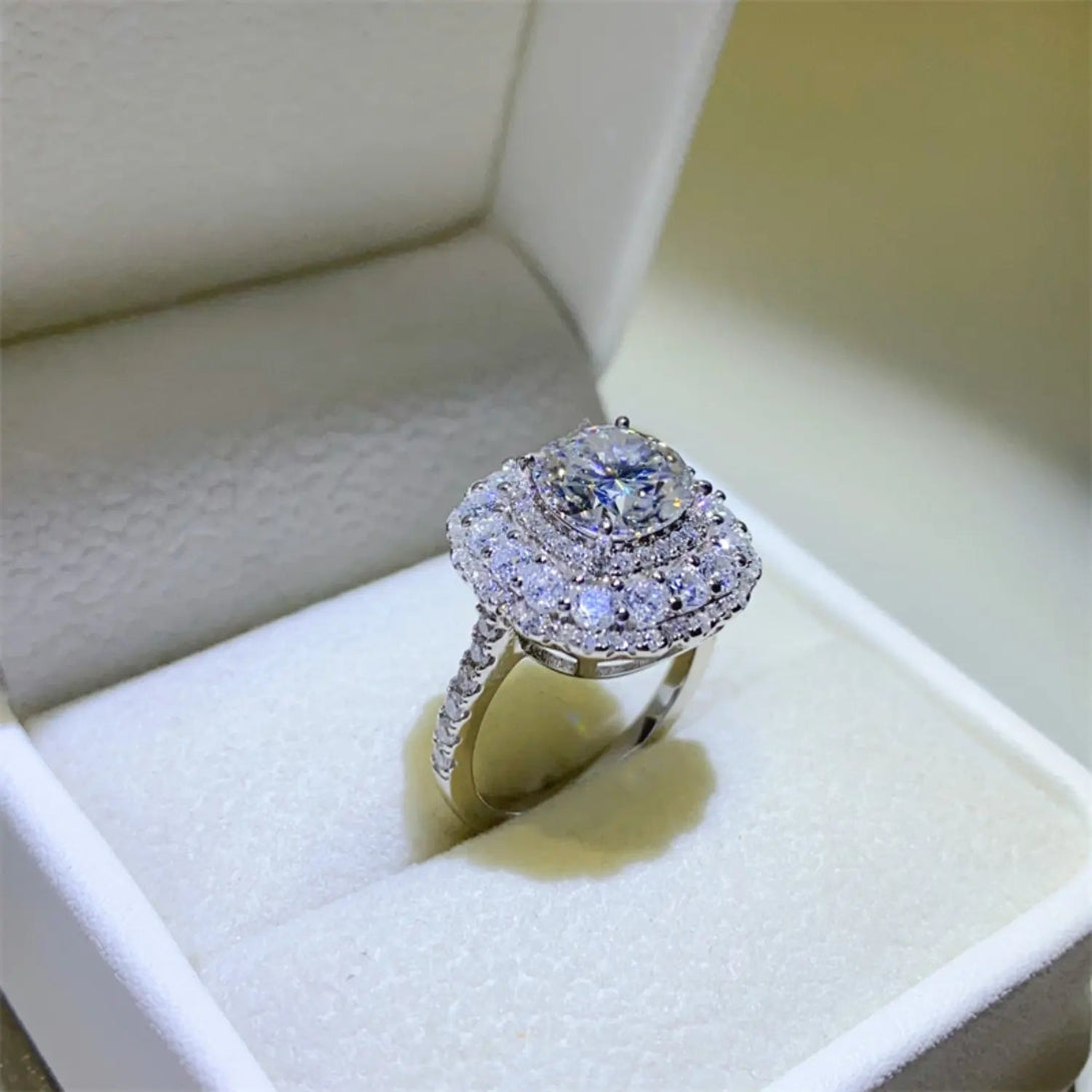 Lovcia 2 Carat Moissanite 925 Sterling Silver Ring-Rings-Silver-5-Silver
