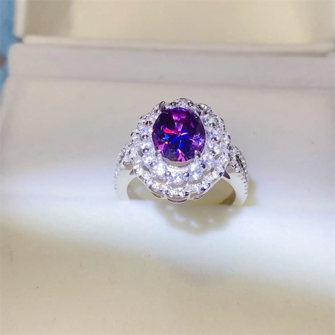 Lovcia 2 Carat Moissanite 925 Sterling Silver Ring-Rings-Silver-5-Silver
