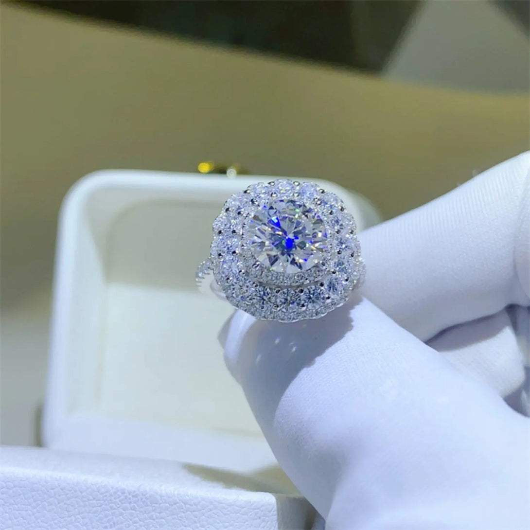 Lovcia 2 Carat Moissanite 925 Sterling Silver Ring-Rings-Silver-5-Silver