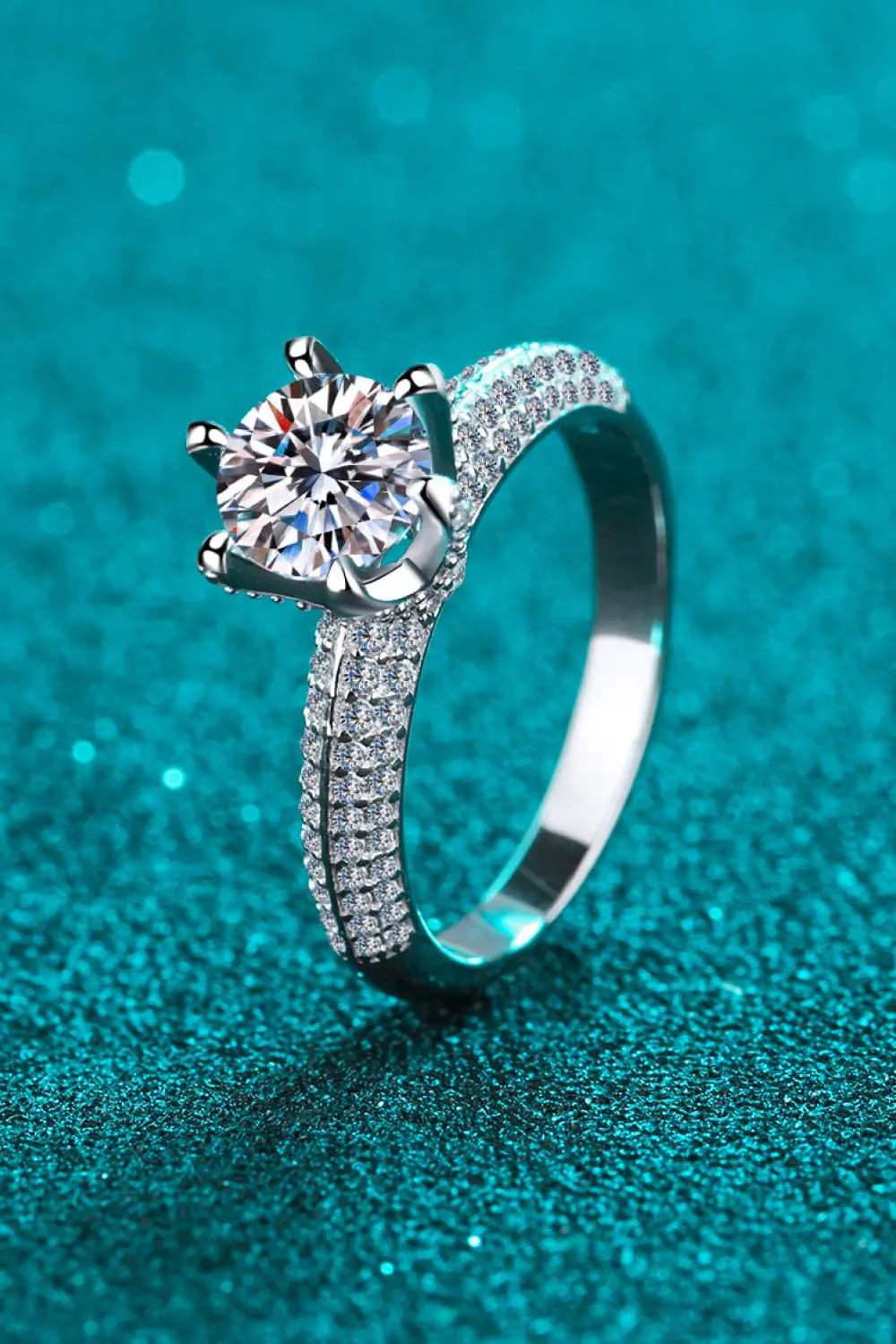Lovcia 2 Carat Moissanite 925 Sterling Silver Side Stone Ring-Rings-Silver-4-Silver