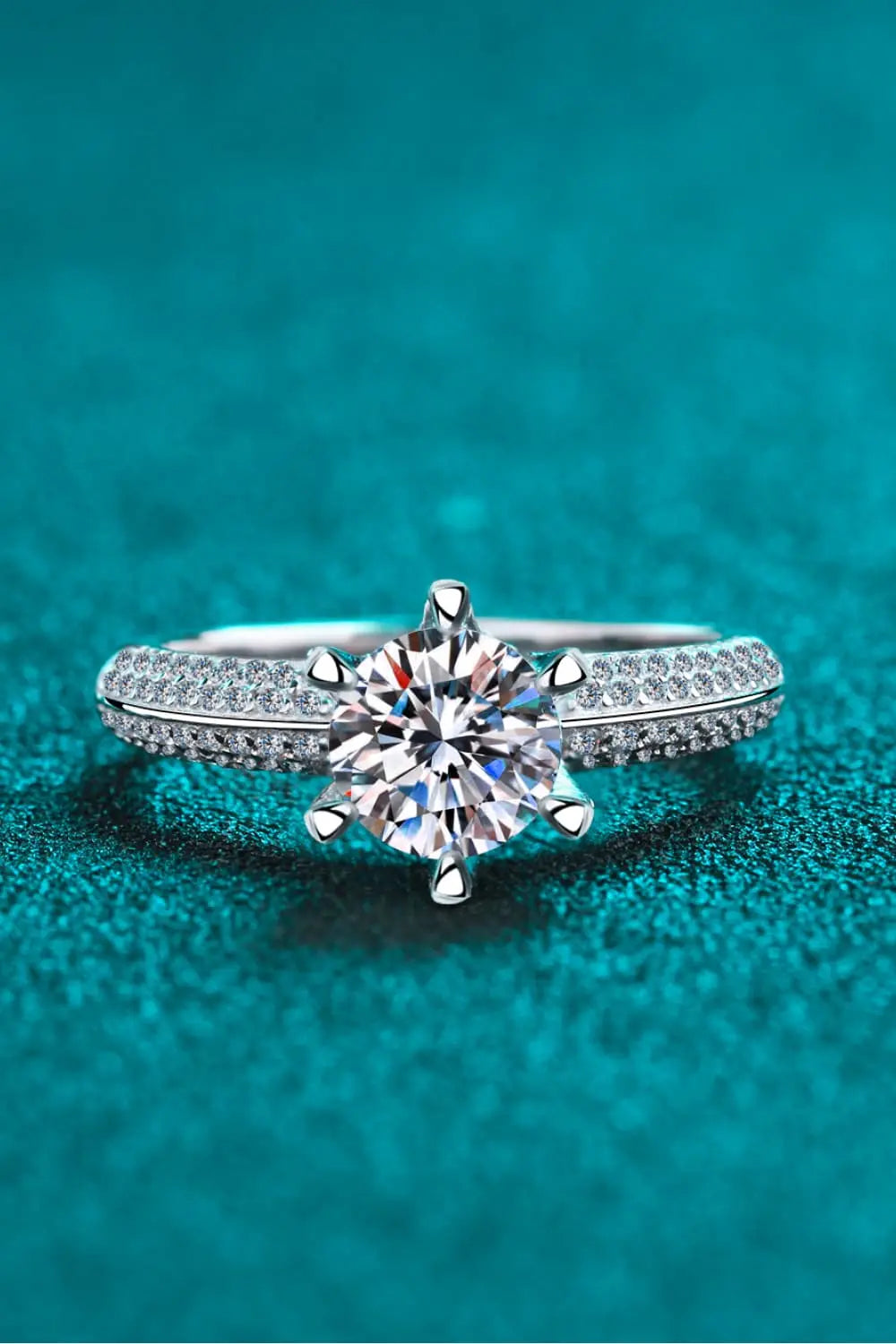 Lovcia 2 Carat Moissanite 925 Sterling Silver Side Stone Ring-Rings-Silver-4-Silver