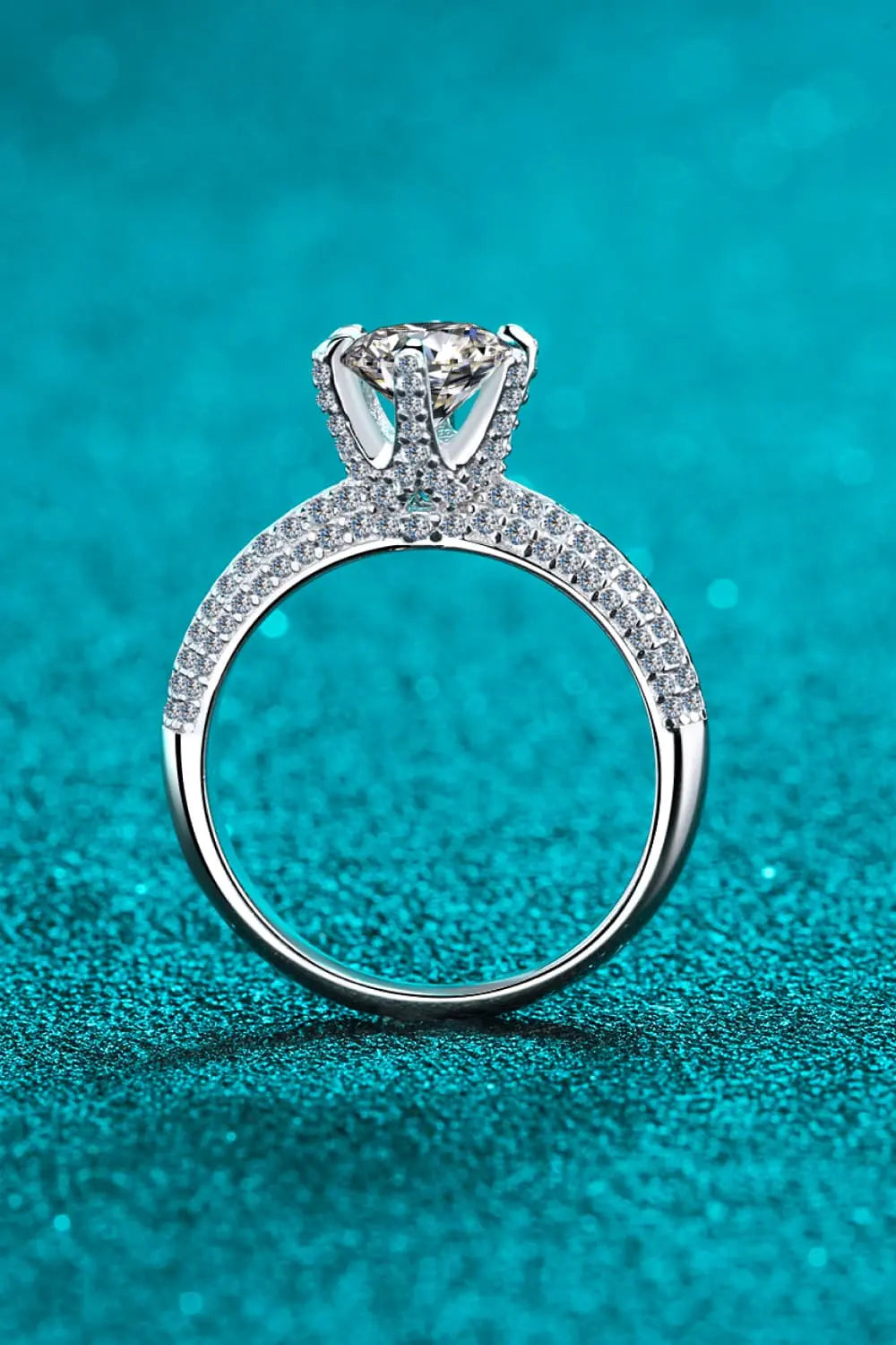 Lovcia 2 Carat Moissanite 925 Sterling Silver Side Stone Ring-Rings-Silver-4-Silver