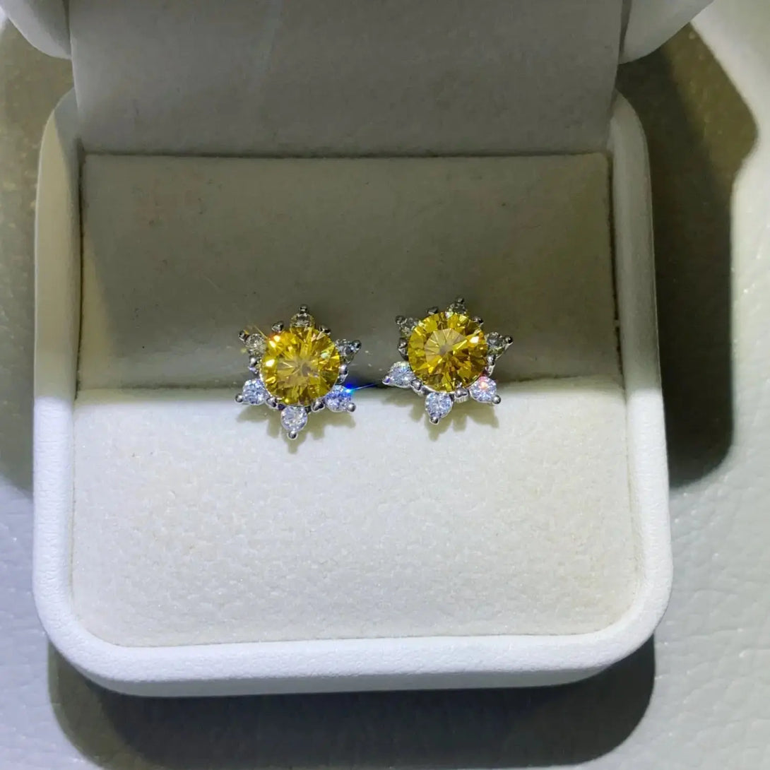 Lovcia 2 Carat Moissanite 925 Sterling Silver Stud Earrings-Earrings-Mustard-One Size-Mustard
