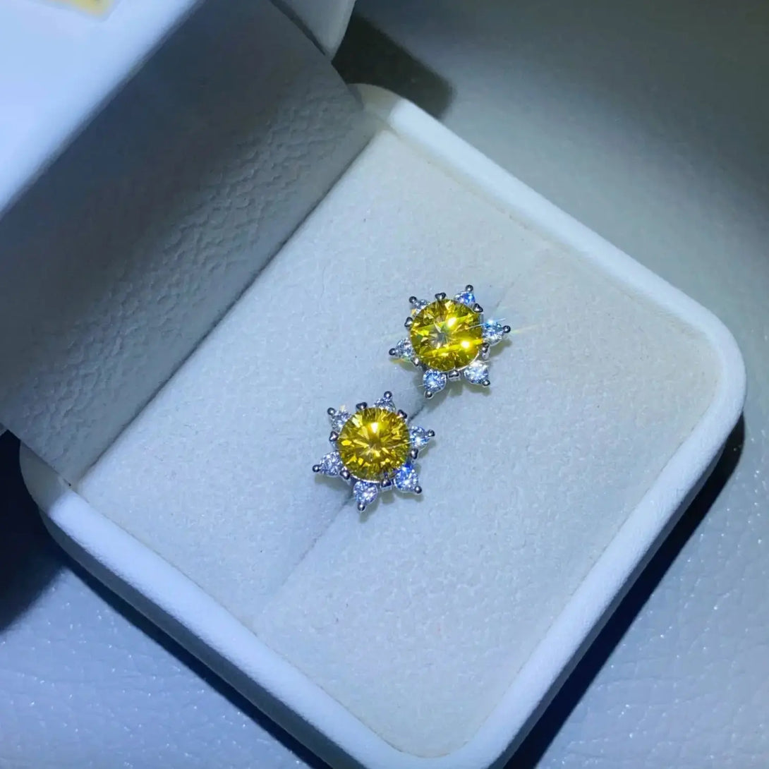 Lovcia 2 Carat Moissanite 925 Sterling Silver Stud Earrings-Earrings-Mustard-One Size-Mustard